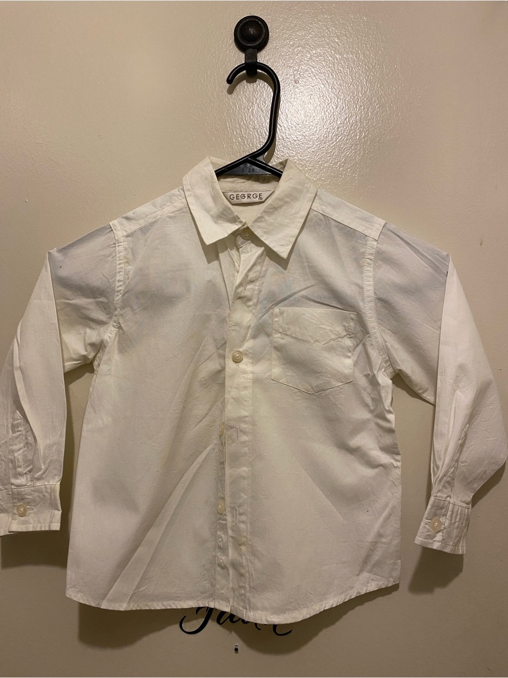 C) George Boys' Classic White Button-Up Shirt. 4T